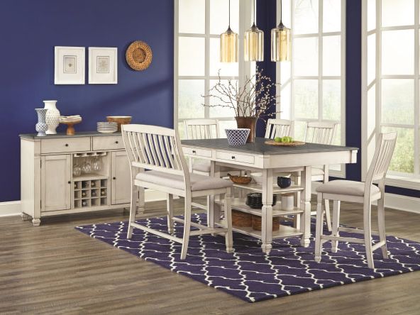 Ridgewood counter height drop shop leaf dining table with storage